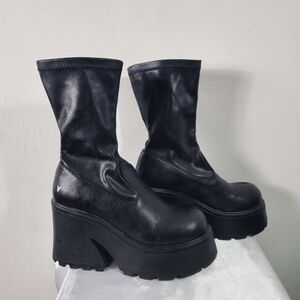 Windsor Smith Found Leather Women's Ankle Boots with High Heel Black